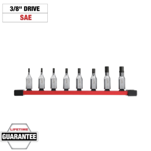 8pc 3/8" Drive Hex Bit Socket Set - SAE